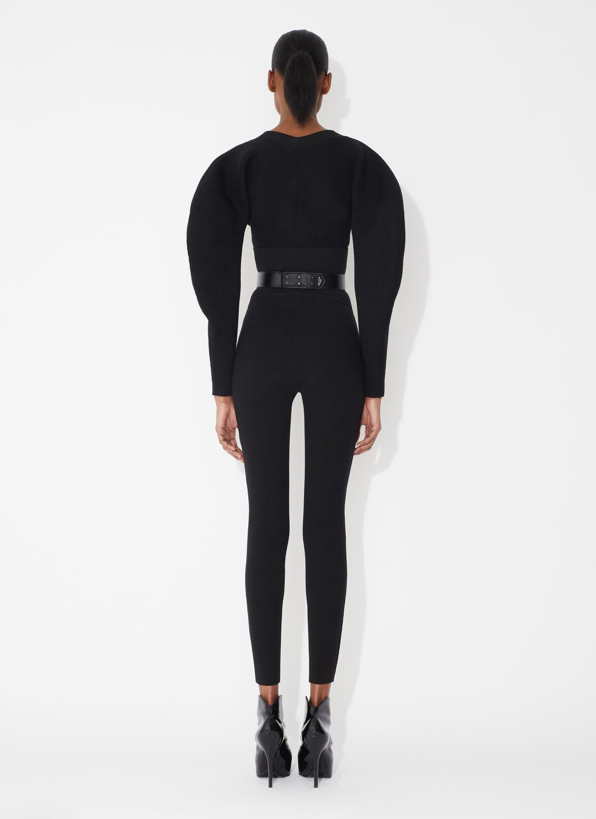 Rib knit cardigan ALAÏA BLACK RIB KNIT CARDIGAN